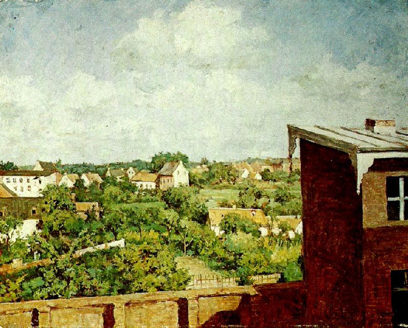 a. jernberg utsikt fran dilsseldorf France oil painting art